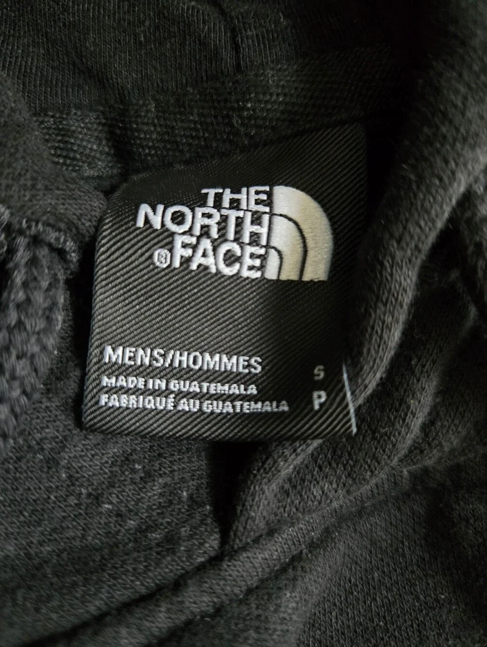 Upcycled Northface Hoodie with fannel shirt sleeves, Sz Small